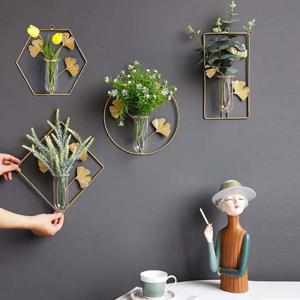 벽걸이 키밍 골드 철제 와이어 행잉 화병 꽃병 4종