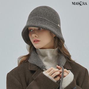 마스케라 벨리아(Vellia) 메리노 울 버킷햇 + 쁘띠 머플러 세트