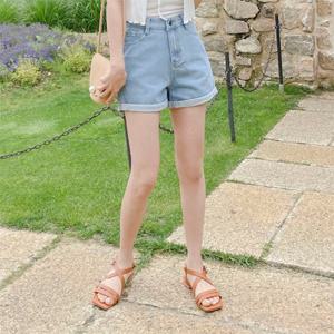 [토마토팩토리][당일출고] 로제 여성 뒷밴딩 롤업 청반바지