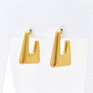 [토끼귀상점] 유니크 사각 빈티지 엔틱 후프 링 귀걸이