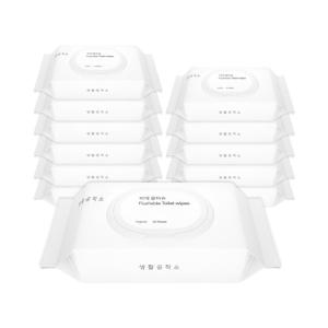 [생활공작소] 비데 물티슈 (물에 녹는 화장실 물티슈) 60매 x 10개