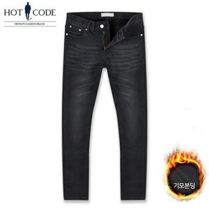 [핫코드]남자 기모청바지 빅사이즈 스판 슬림일자 HC035 행사(히든밴딩)(기모본딩)