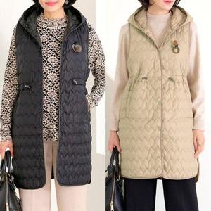 [엄마옷 로즈맘] 연아롱후드누빔패딩조끼