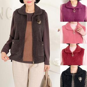 [엄마옷 로즈맘] 효린인조소프트밍크니트조끼