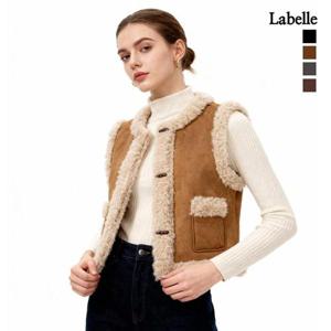 라벨르by신영모피 호주산 양모무스탕 리버시블 베스트