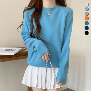 [유니제이] 라잉피 래글런 라운드넥 니트티