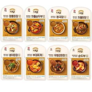 [다담]찌개양념소스 차돌순두부찌개양념X5팩 등 8종 골라담기(청국장/부대찌개/냉인된장 등)