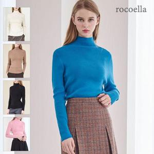 [로코엘라] 바스 텐션업 여성 모크넥 니트 풀오버