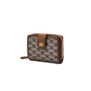 갤러리아_[헤지스ACC] 헤리아토  H장식 브라운 패턴 가죽 반지갑 HIWA5E835W1