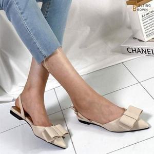 [멜팅브라운]여자 슬링백 여성 플랫 슈즈 K068