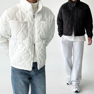 예스와이 / 깔깔이 누빔패딩 흰색패딩 남자숏패딩