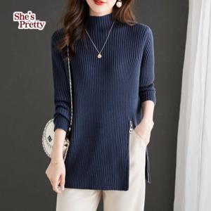 [쉬즈프리티] 타냐슬릿지퍼반목니트