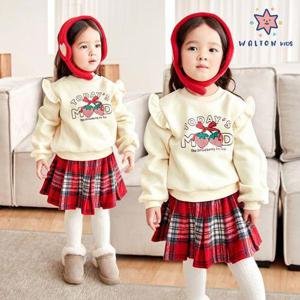 [월튼키즈]베리체크스커트기모상하복