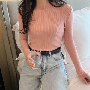 여자티셔츠 캐시미어 골지 반목티 반폴라 여성폴라티 8컬러