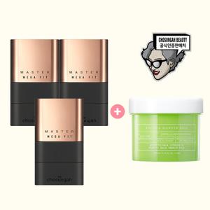 [스틱파운데이션 최다 찬스/오직 방송에서만] 조성아 메가핏 스틱 파운데이션 방송 패키지 (본품 3개 + 어성초패드)