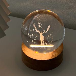 무료각인 수정구 크리스탈 무드등 02.사슴