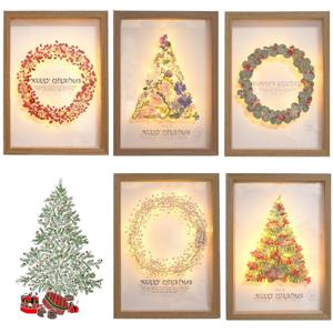 크리스마스 압화 트리 리스 벽걸이 탁상용 액자 (A4)