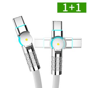 1+1 보스위즈 C타입 충전케이블 180도회전 CtoC 2M길이 60W 고속 충전 케이블