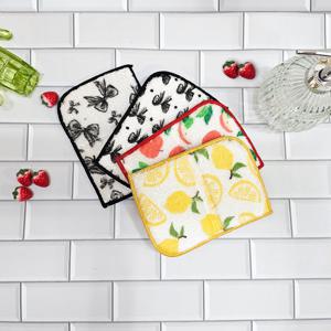 패턴 비스코스 양면 수세미 2P 친환경 대나무원사