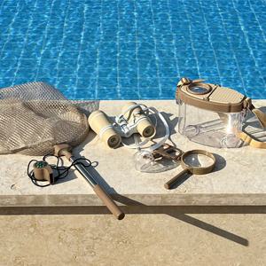 8종 카스테라 곤충 채집통 세트 매미 돋보기 자연 관찰 탐험 놀이 집게 해루질