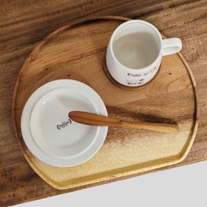 반달모양 나무쟁반 중대 사이즈 / 원목트레이 우드쟁반 카페트레이