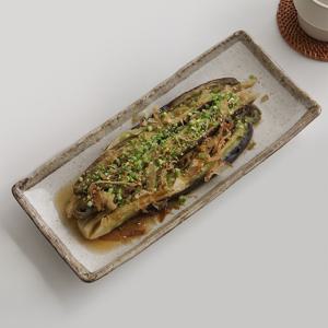 야마사쿠 브라운 림 직사각 접시 생선접시 사각그릇 플레이팅 일식 긴접시