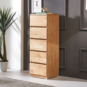 미르 고무나무원목 광폭 400 5단서랍장 BGD-506