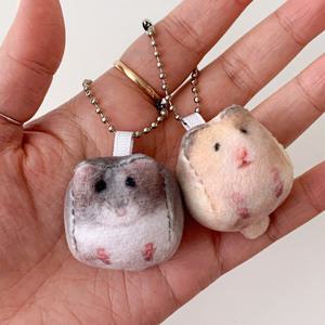 귀여운 동물 미니 햄스터 네모 햄찌 인형 가방 키링