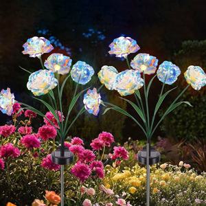 태양광 LED 정원등 꽃등 태양열 야외 조명 장미 조화 잔디등 전구 얼음꽃