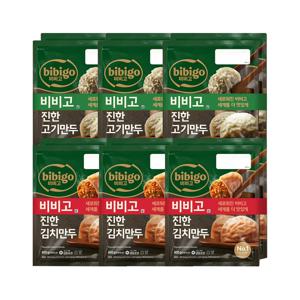 비비고 진한고기만두 400g 2개입 x3개+진한김치만두 400g 2개입 x3개