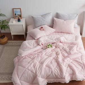 양면 겨울 극세사 눈꽃 차렵이불 베개세트 침대 신혼 호텔 침구 슈퍼싱글 SS 2color