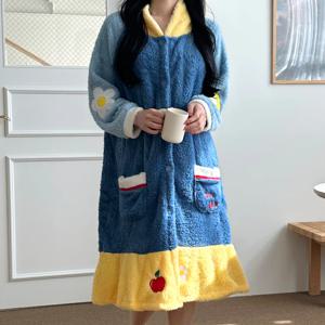 백설공주 로브 극세사 코스튬 수면 긴팔 홈웨어 잠옷 여성 기모 파자마 겨울 캐릭터