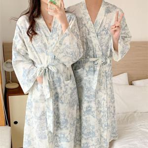 래니가운 남여 공용 빅사이즈 긴팔 잠옷 홈웨어 파자마 골프가운 샤워가운 로브가운