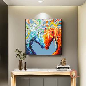 [해외]쉬운그림그리기 대형 DIY 명화 유화 아크릴화 그림 캔버스색칠 말 승마 풍수그림