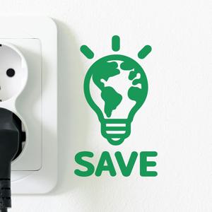 지구모양 전구 save 절전 절약 스위치스티커