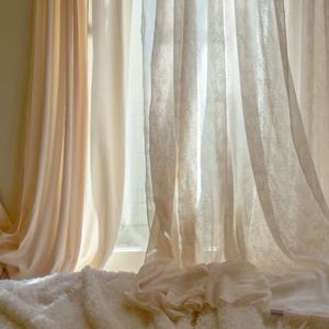 엘린 크림 쉬폰 커튼 레이스 속커튼