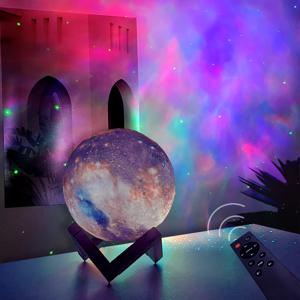 오로라 달 무드등 LED 조명 우주 달 바다 은하수 집들이선물 7colors