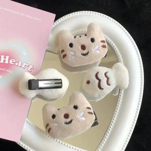 고양이 붕어빵 집게핀 머리핀 헤어핀 머리 헤어 똑딱 삔 클립 악세사리 귀여운 머리집게