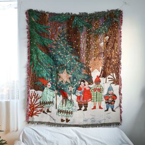 크리스마스 블랭킷 북유럽 빈티지 담요 소파 커버