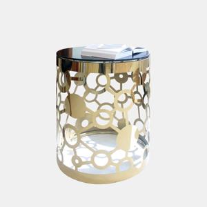 부스강 테이블 타공 협탁 침실옆테이블 거실사이드테이블 티테이블 골드철재 가정용가구 원룸가구