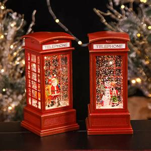 LED 크리스마스 오르골/스노우볼 공중전화 워터볼 무드등 2types(캐롤 8곡)