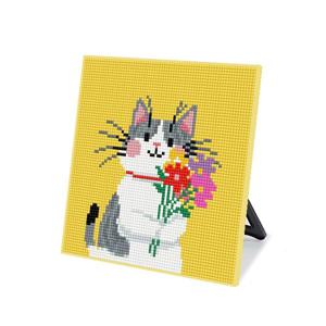 DIY 보석십자수 스탠드형 큐트 20x20cm DS88_(소)냥이의 프로포즈