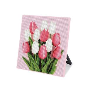 DIY 보석십자수 스탠드형 큐트 20x20cm DS90_(소)튤립 꽃다발