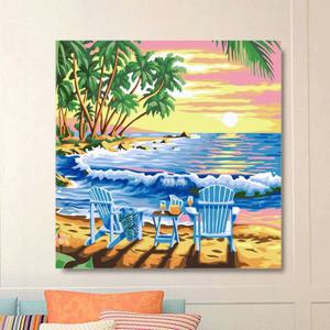 [해외]그림그리기 세트 대형 DIY 명화 아크릴화 그리기쉬운 캔버스색칠 바다 풍경화그리기