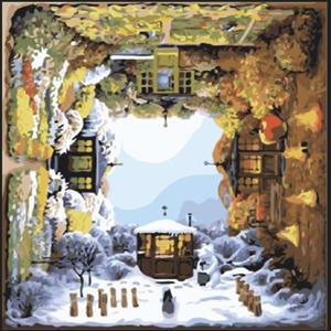 [해외]그림그리기 세트 특 대형 DIY 명화 아크릴화 그리기쉬운 캔버스색칠 추상화 풍경화