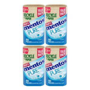 [해외] 퓨어 프레쉬 무설탕 츄잉껌 프레쉬민트 80개입 x 4개 친환경 종이 패키지