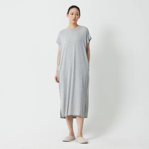 여 레이온 스트레치 반팔 파자마 원피스 (2 colors)