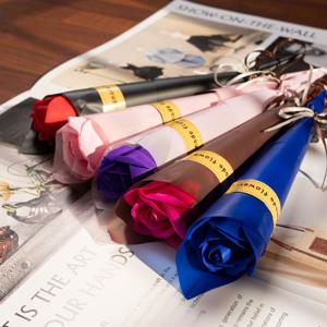 비누장미꽃 레드 한송이 도매 꽃다발 재료 HS03 비누꽃 장미 10P