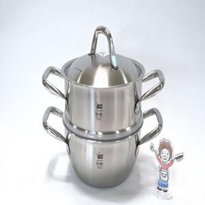 프리미엄 스톡홀름 IH 통3중 2단 스텐찜웍 20cm 인덕션 샤브샤브 전골 냄비