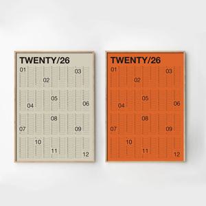 미드센추리 모던 감성 2026 캘린더포스터 TWENTY_26
